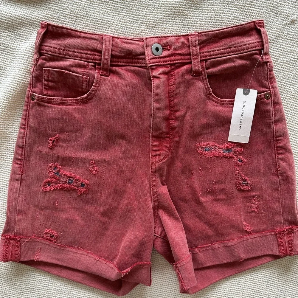 Anthropologie NWT Boyfriend ‎ Rose-Toned Denim Shorts